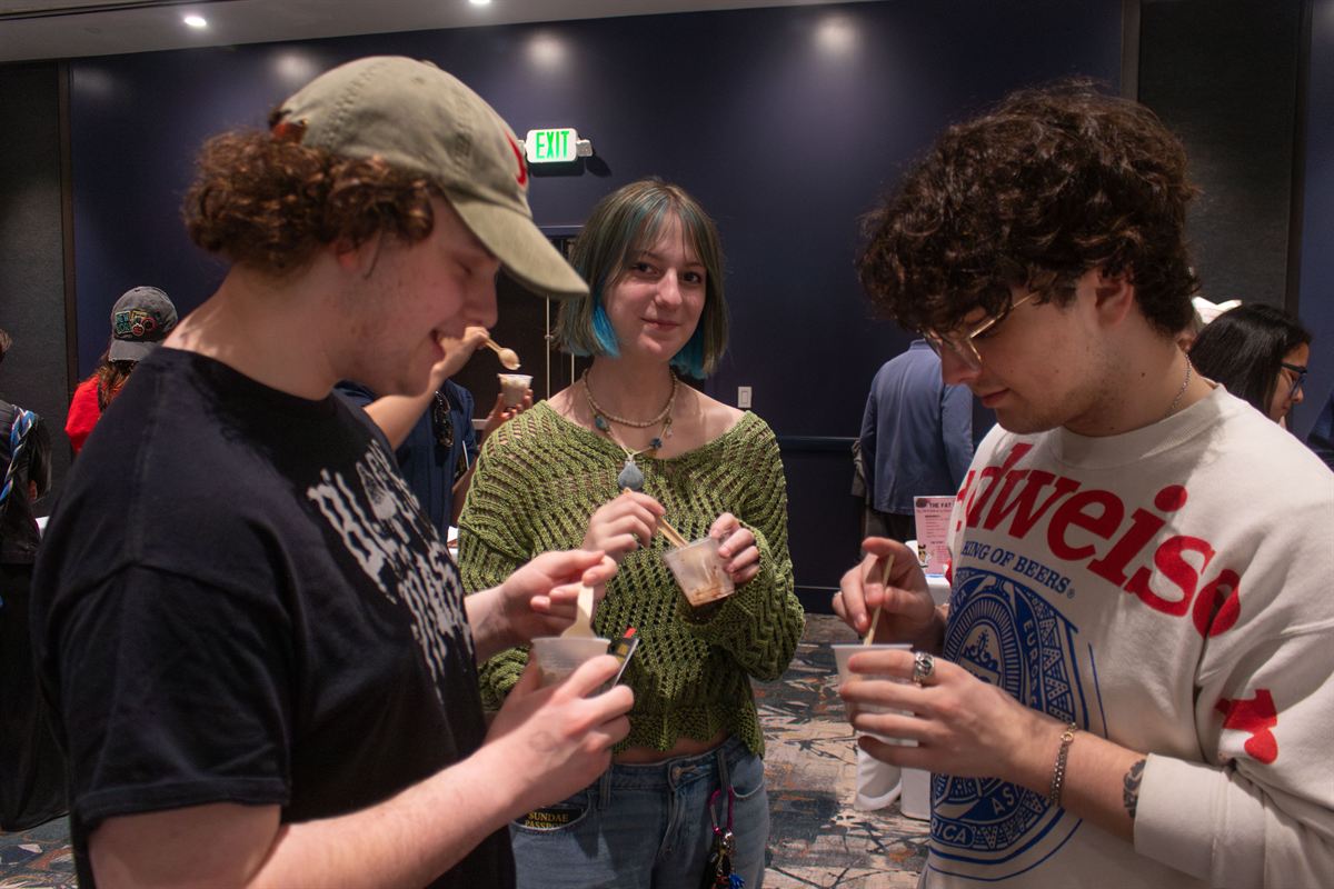 Attendees enjoying their sundae passports